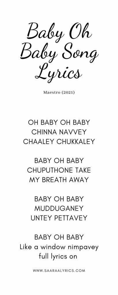 Baby Oh Baby Song Lyrics